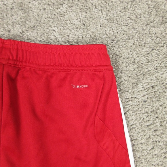 Adidas Track Pants Mens Small Red White Striped Athletic Tapered Climalite Logo - Picture 10 of 11